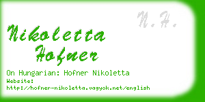 nikoletta hofner business card